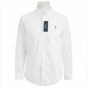 Ralph Lauren White Oxford Button Down Shirt L (14–16) NWT